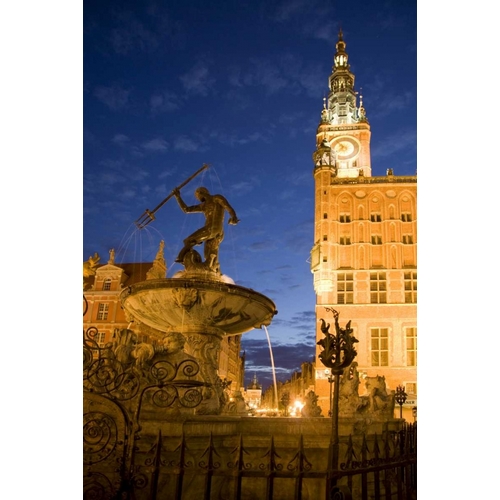 Poland, Gdansk Neptune statue in fountain